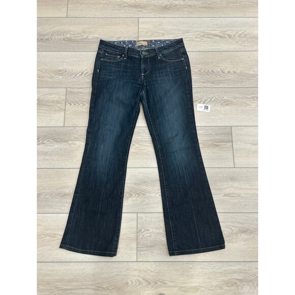 Paige Laurel Canyon Jeans 29 Low Rise Bootcut Dark Wash - Picture 1 of 5